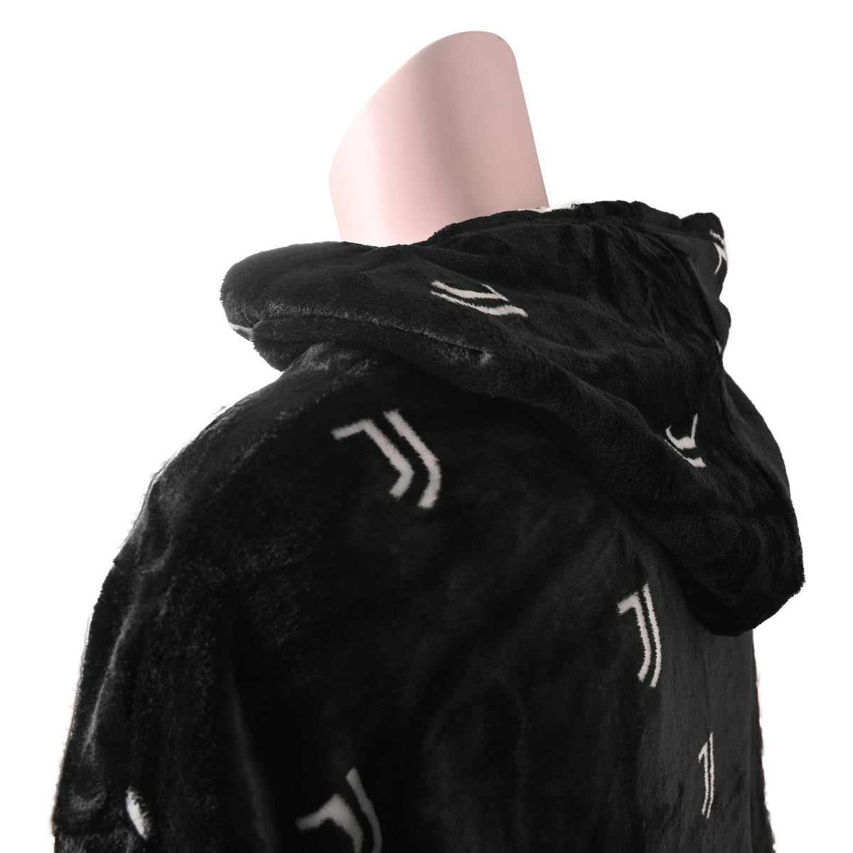 Poncho in coral con maniche cappuccio e tasca Juventus