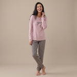 Pigiama donna caldo cotone a pied de poule Noidinotte FA9731