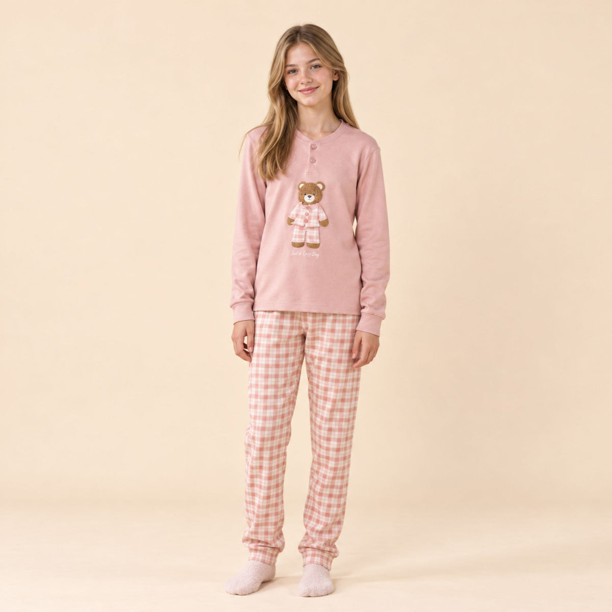 Pigiama ragazzo/a caldo cotone con orsetto Noidinotte FA2707