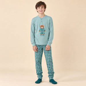 Pigiama ragazzo/a caldo cotone con orsetto Noidinotte FA2707