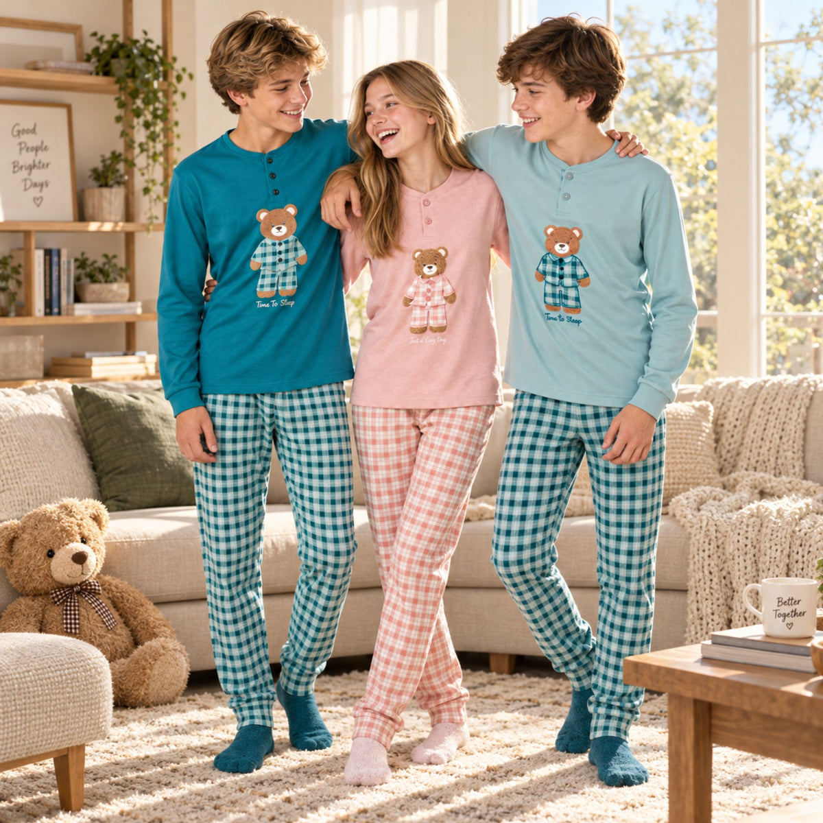Pigiama ragazzo/a caldo cotone con orsetto Noidinotte FA2707