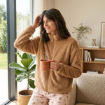 Giacca da camera donna full zip eco pelliccia Noidinotte GE3196