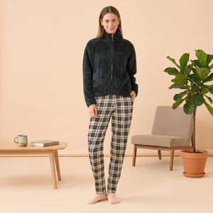 Giacca da camera donna full zip eco pelliccia Noidinotte GE3196