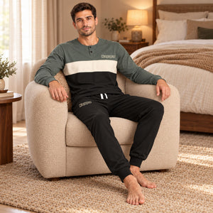 Pigiama uomo in caldo cotone scollo a serafino Kappa KMW25018