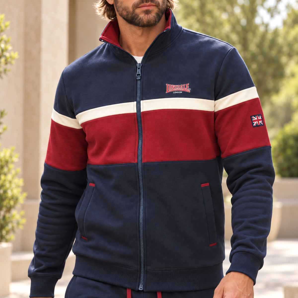 Tuta uomo in felpa garzata full zip Lonsdale LOUAI26187