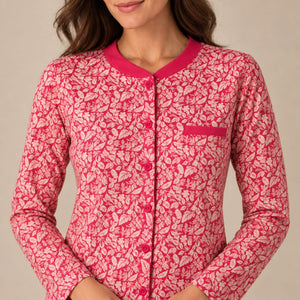 Pigiama donna maglia aperta in caldo cotone Lovable L0F5L
