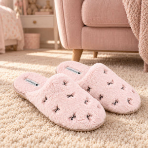 Pantofole in eco pelliccia con fiocchetti Noidinote PF3295