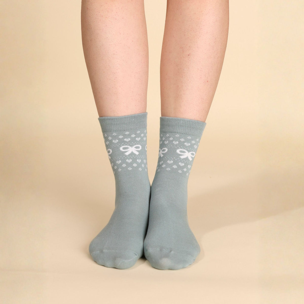 Calza midi donna con fiocchetti caldo cotone Noidinotte 1596