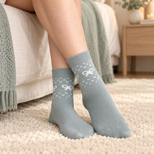Calza midi donna con fiocchetti caldo cotone Noidinotte 1596