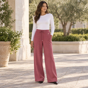 Pantalone vita alta gamba dritta felpato Ysabel Mora 70743