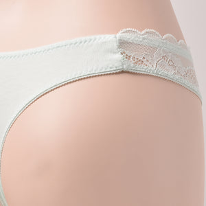 Perizoma Jadea 6236 azzurro + menta in cotone elasticizzato e pizzo 2 pz