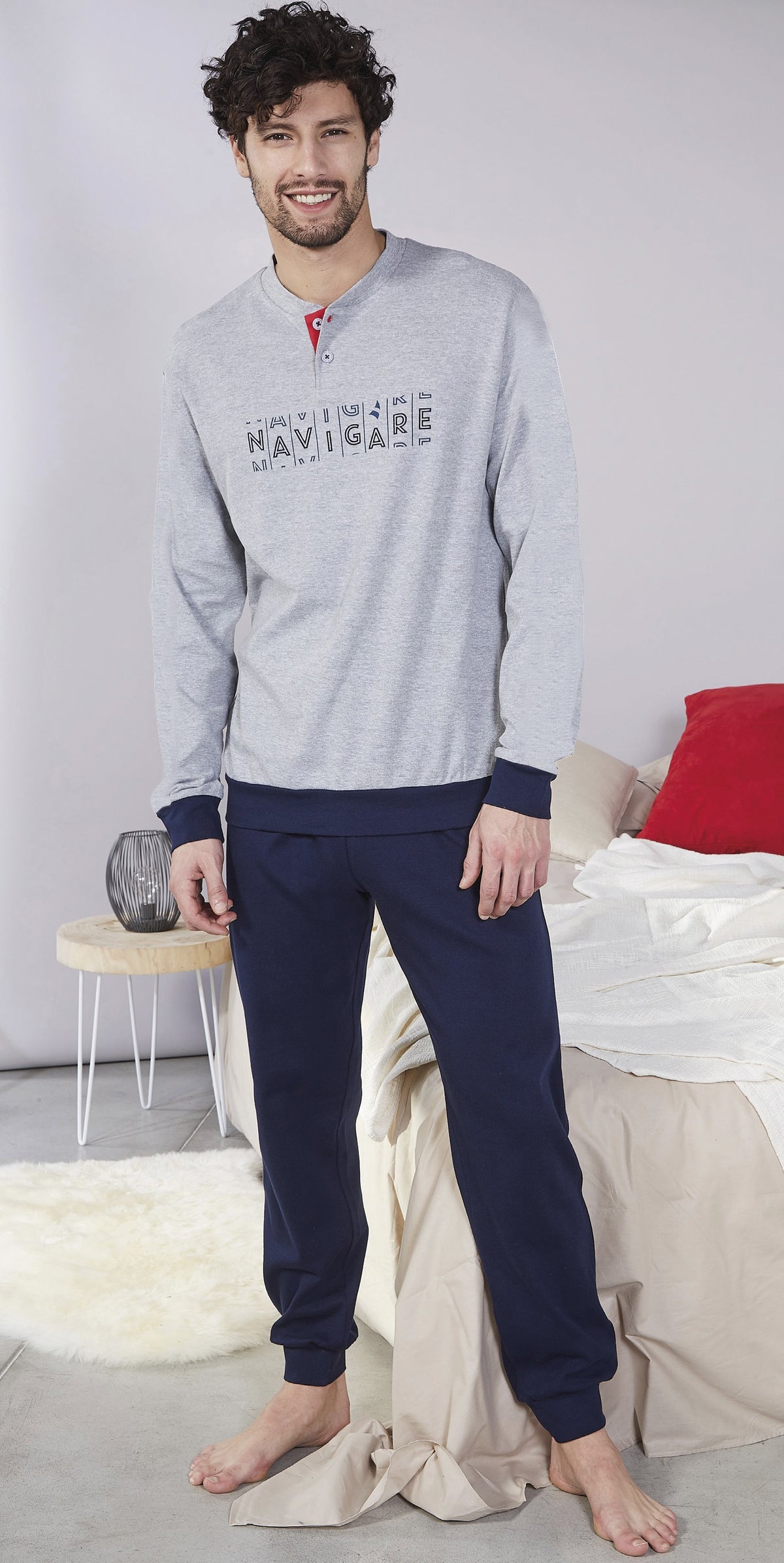 Pigiama uomo grigio interlock Navigare sportivo B2141342