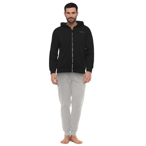 Tuta uomo cotone Superga full zip SMS23104 nero grigio