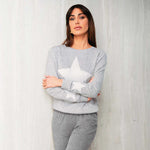 Pigiama donna invernale stella grigio Jadea 5165 caldo cotone