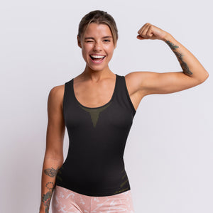 Canotta donna sportiva Jadea fitness 212685 traspirante nero / lime