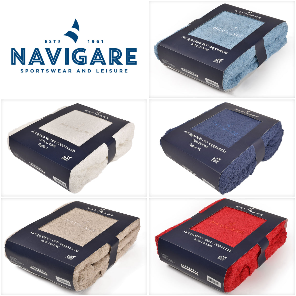 Accappatoio unisex Navigare microspugna con cappuccio e cintura
