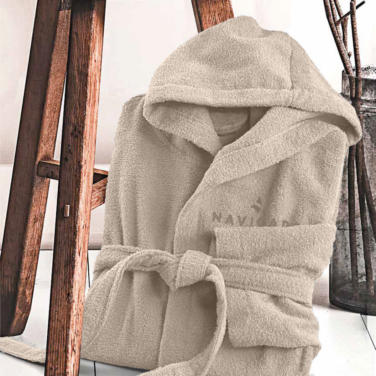 Accappatoio unisex Navigare microspugna con cappuccio e cintura