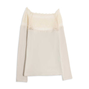 Maglia donna a barchetta pizzo e cotone Cotonella ADD12