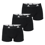 Boxer uomo Adidas Active Flex cotone elasticizzato neri 3pz
