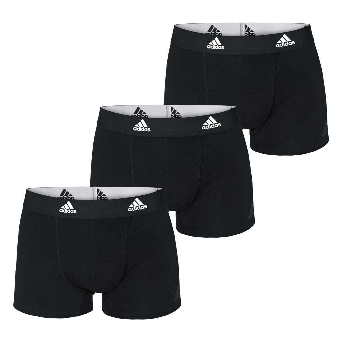 Boxer uomo Adidas Active Flex cotone elasticizzato neri 3pz