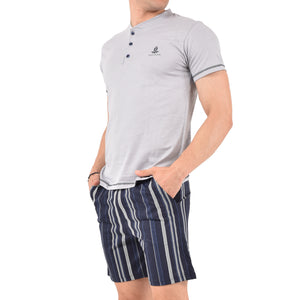 Pigiama estivo serafino uomo pantaloncino a righe Armata di Mare GT 2235