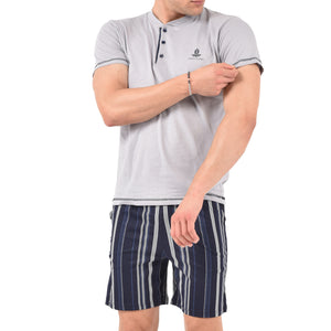 Pigiama estivo serafino uomo pantaloncino a righe Armata di Mare GT 2235