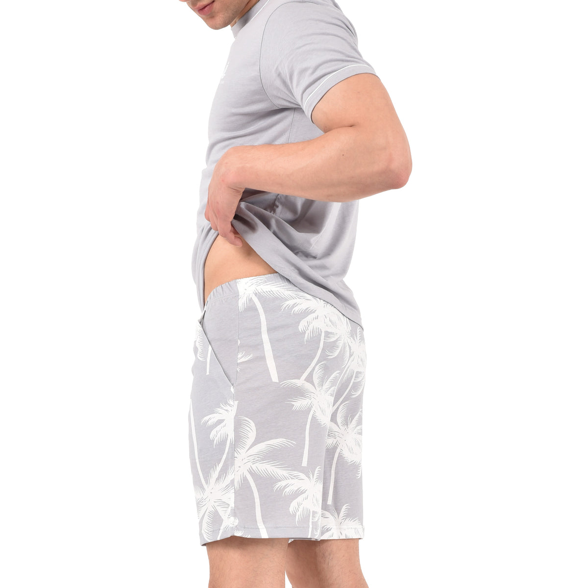 Pigiama uomo t shirt e pantaloncino stampa palme estivo Armata di Mare GT 2237