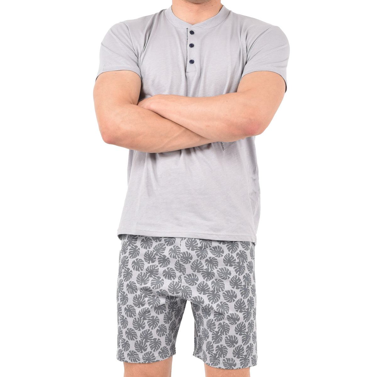 Pigiama uomo corto estivo Armata di Mare 2241 palme a serafino