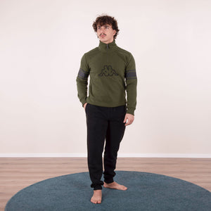 Pigiama tuta Kappa cotone felpato mezza zip uomo 21286 militare