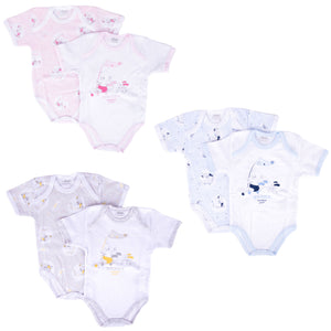 Body neonato Ellepi AF5212 fantasia manica corta cotone 2 pz