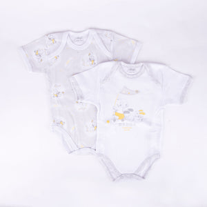 Body neonato Ellepi AF5212 fantasia manica corta cotone 2 pz