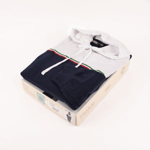 Pigiama donna stile tuta Biancaluna D2020 cotone felpato blu