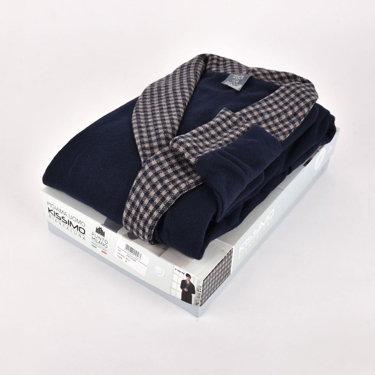 Vestaglia uomo giacca da camera blu Biancaluna 1525 punto milano