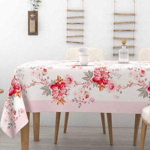 Tovaglia 100% cotone fiori Alba Camelia Irge colore rosa