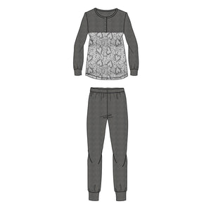 Pigiama donna Ambro AID650.21 punto milano grigio melange