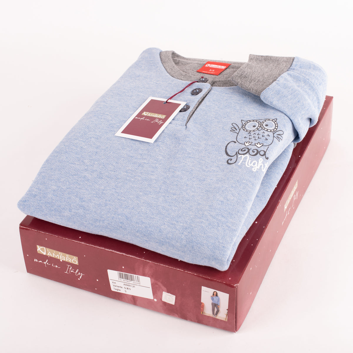 Pigiama donna Ambro AID651.21 punto milano jeans melange