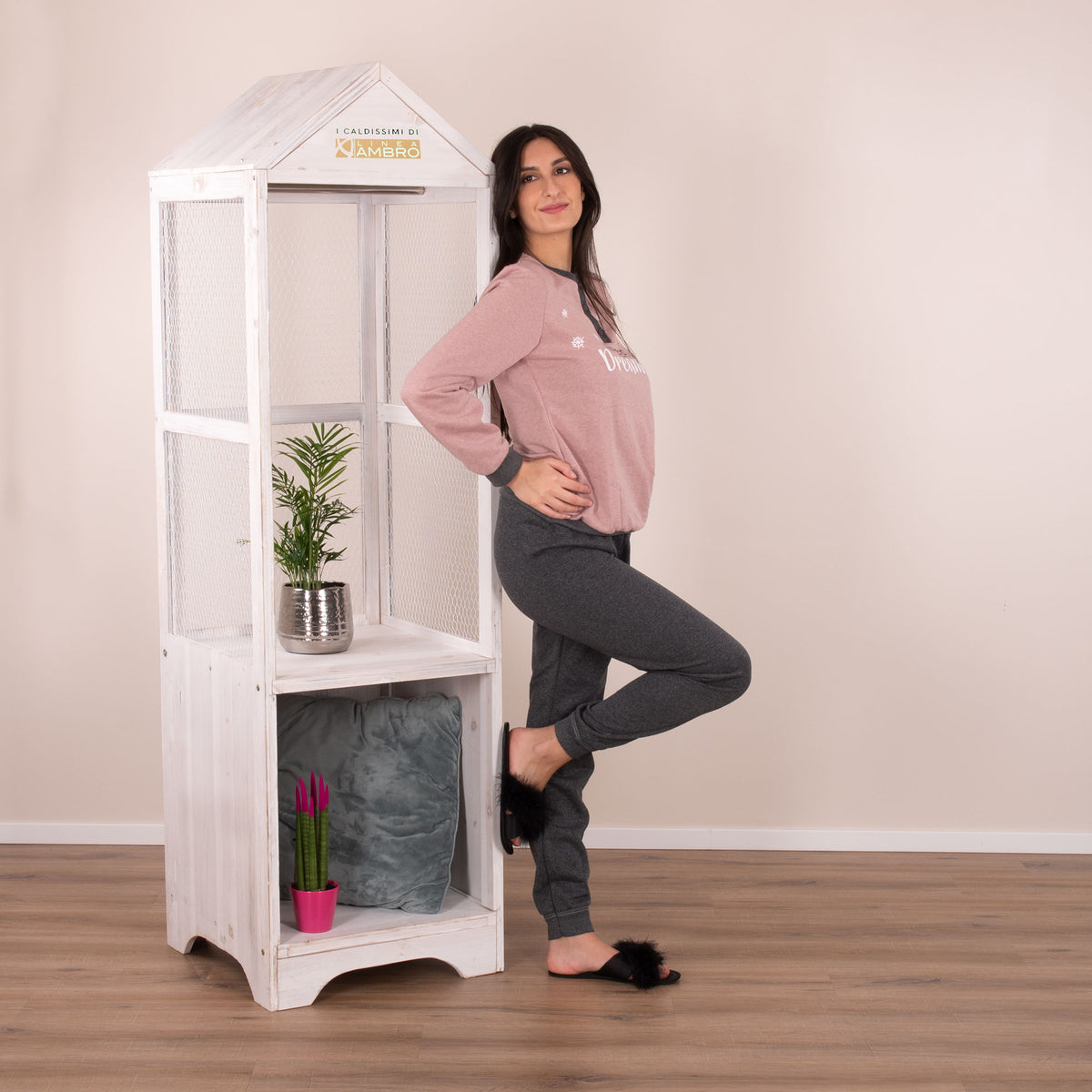 Pigiama donna Ambro AID656.21 punto milano rosa cipria