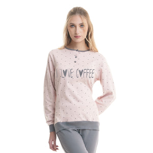 Pigiama donna Ambro caldo cotone D6002.22 rosa