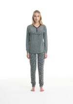 Pigiama donna Ambro caldo cotone D6005.22 grigio