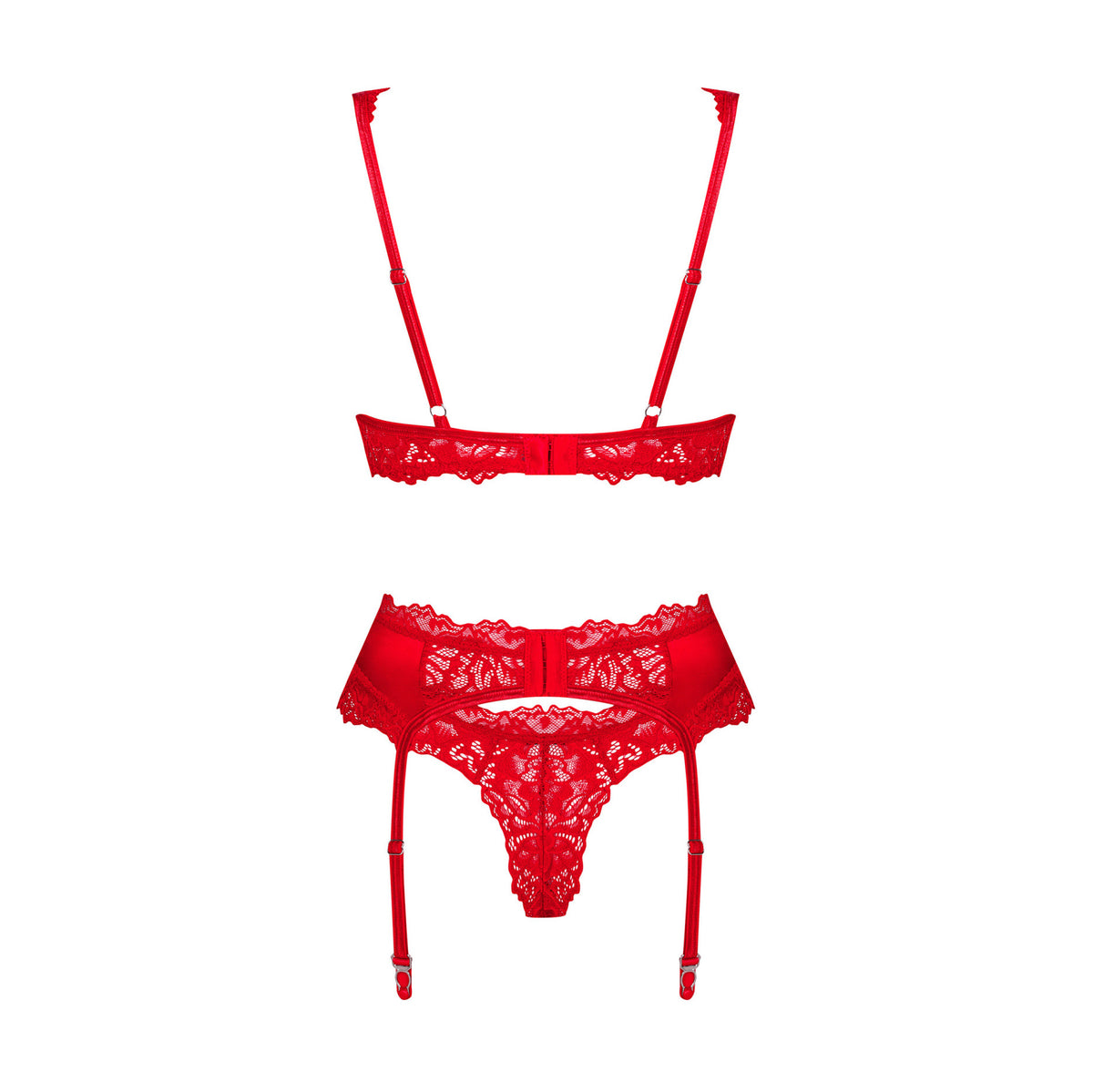 Coordinato con reggicalze sexy Obsessive Amor Cherris set 3 pezzi