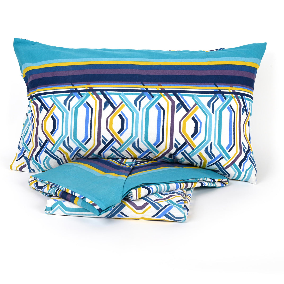 Completo Letto Fantasia Geometrica flanella Pompea Andor