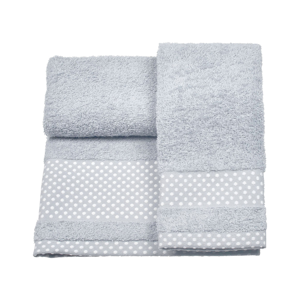Vingi set asciugamani viso + ospite Pois grigio