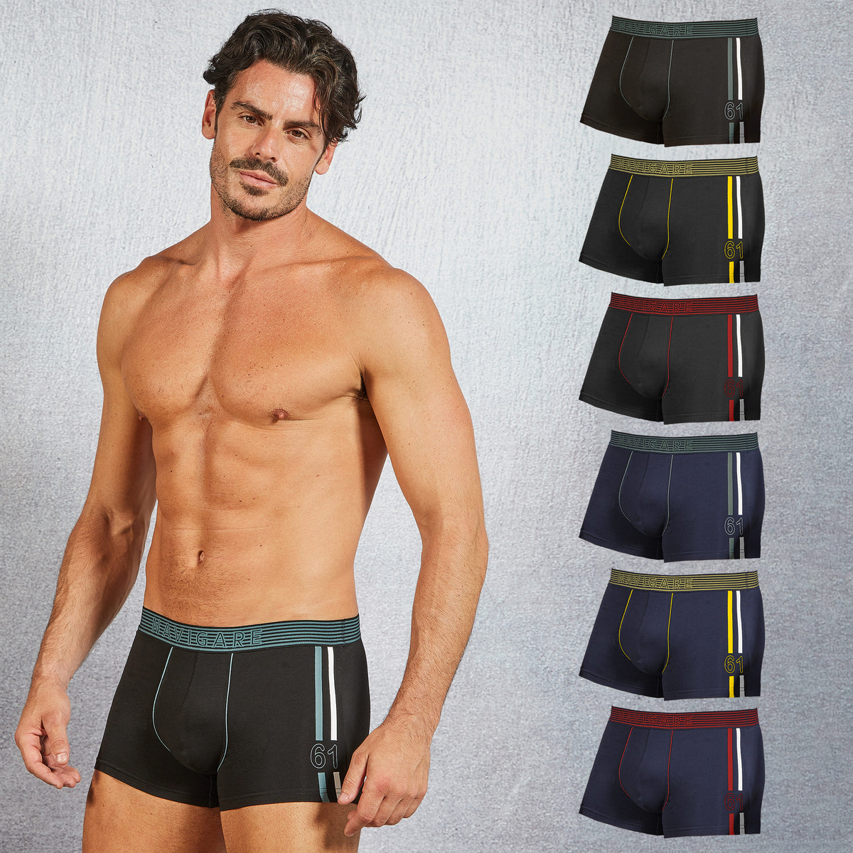 Boxer Navigare uomo B212210Z elastico logato 6 pezzi
