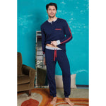 Pigiama uomo Navigare caldo cotone invernale 2141227 blu
