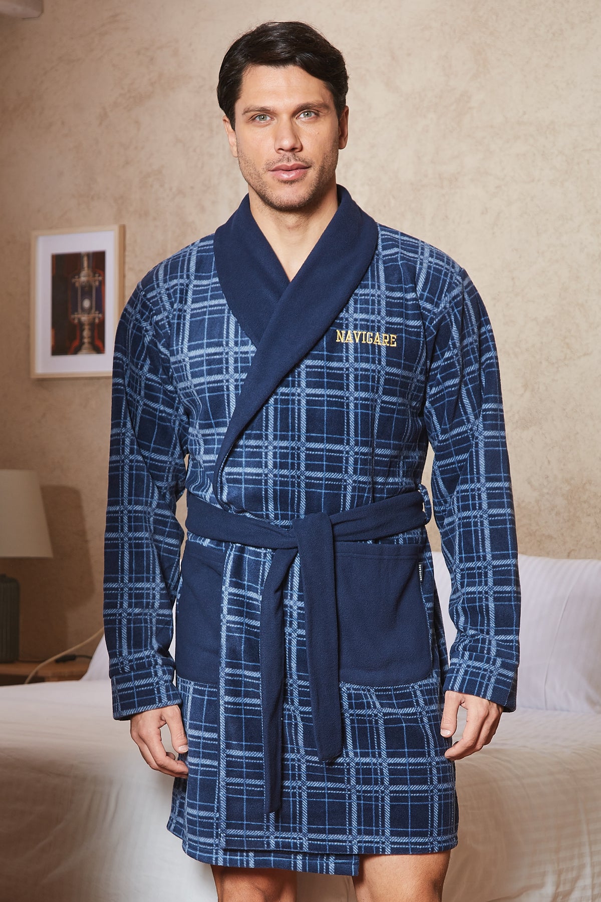 Vestaglia uomo pile invernale Navigare B2141548 navy