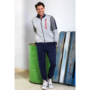 Tuta uomo Navigare 228325 aperta con zip felpato grigio melange