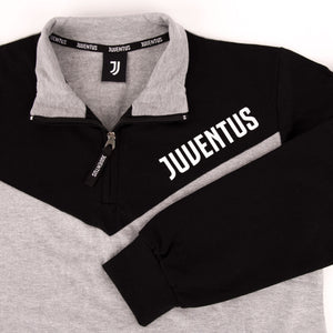 Pigiama tuta uomo Juventus mezza zip cotone felpato B2JU14117 grigio mel