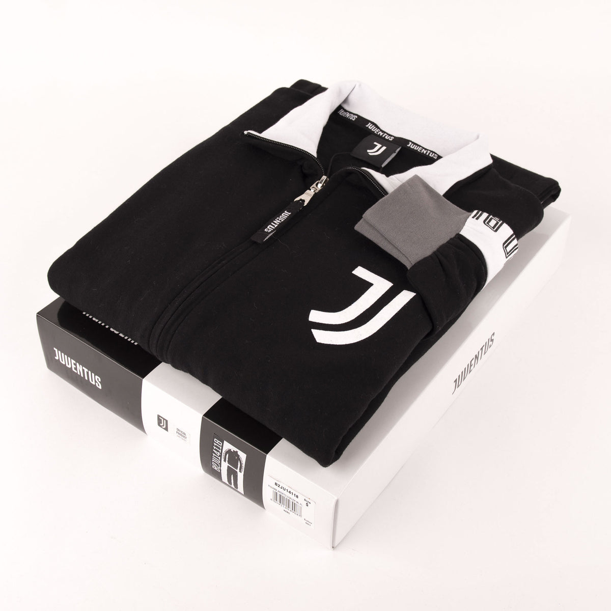 Pigiama tuta uomo Juventus zip cotone felpato B2JU14118 nero