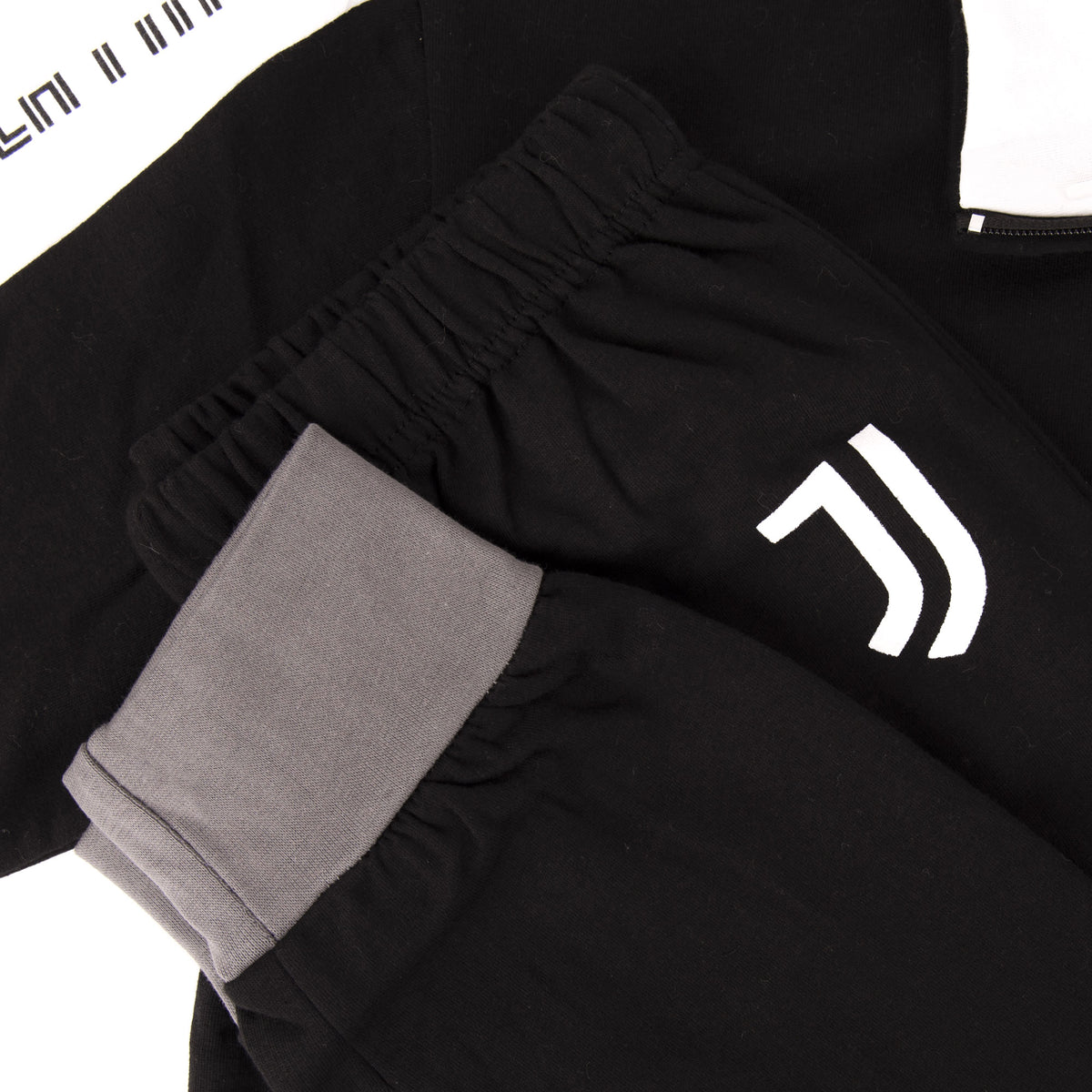 Pigiama tuta uomo Juventus zip cotone felpato B2JU14118 nero