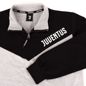 Pigiama tuta bambino Juventus mezza zip cotone felpato B2JU15117 grigio melange